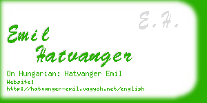 emil hatvanger business card